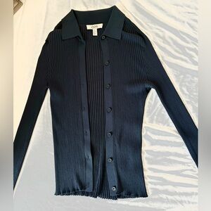 COS Ribbed Collared (Polo) Cardigan